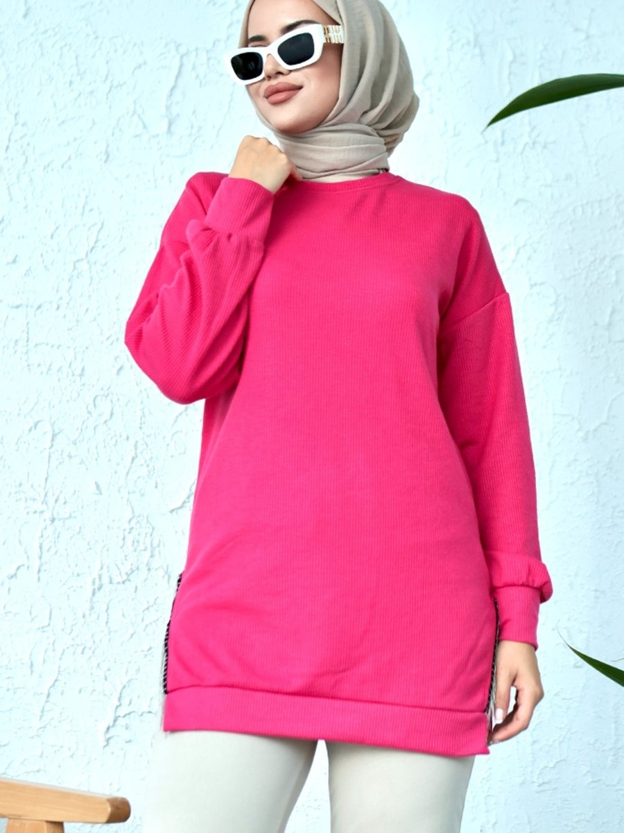 Bestenur Zincirli Tunik Pembe