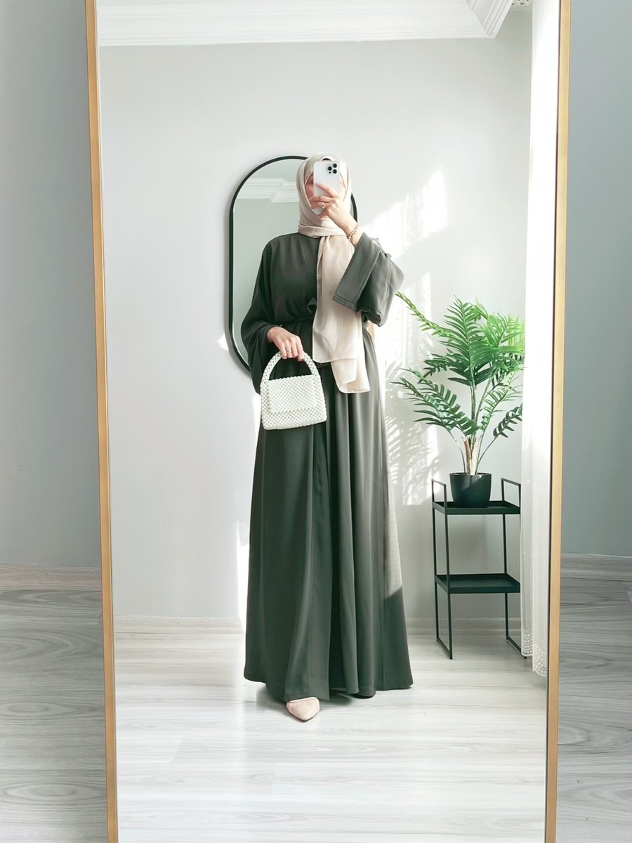 Wedof Design Ferace Uzun Kap Kuşaklı Abaya