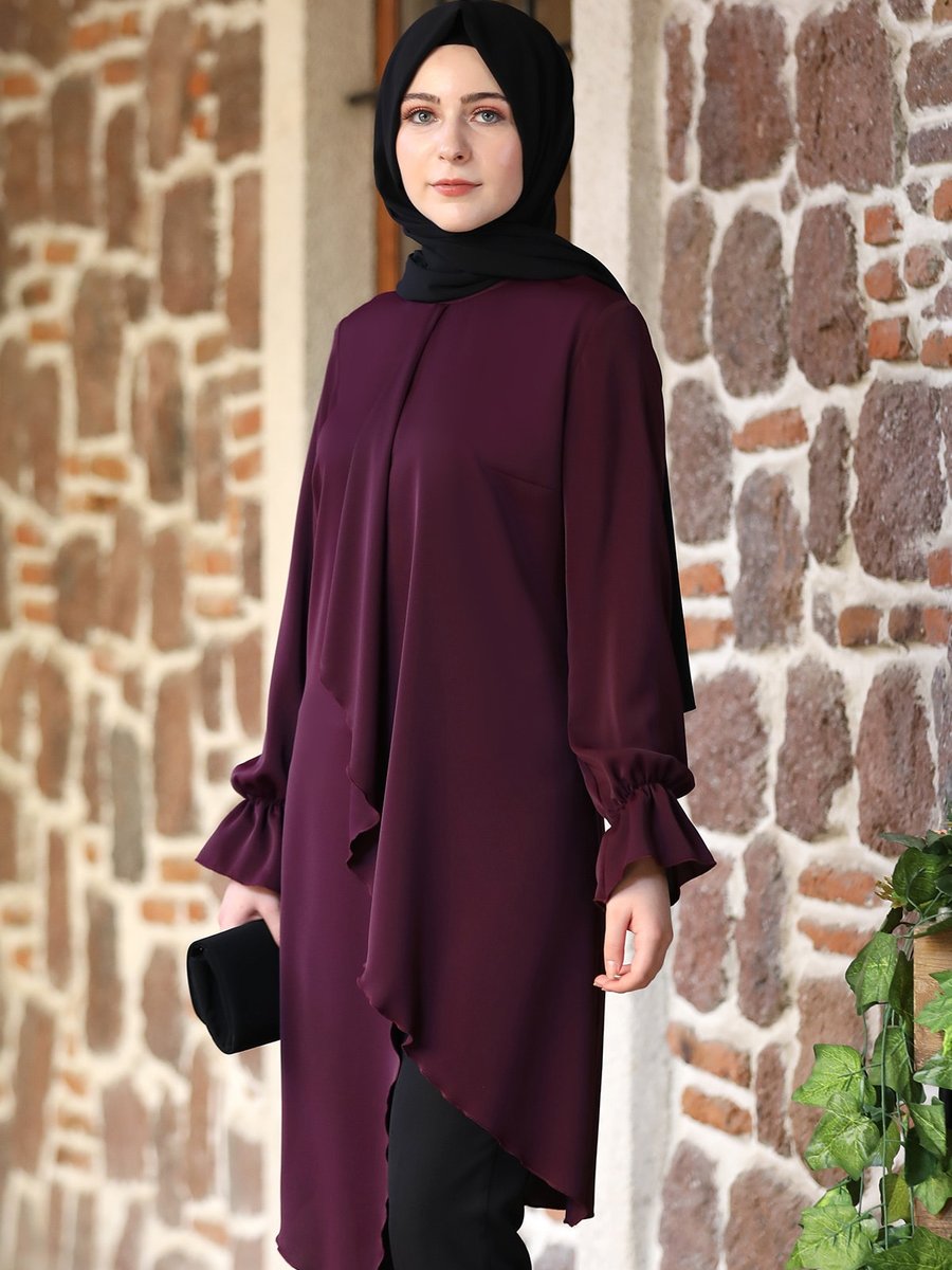 Elbenmoda Arya Nisa Tek Tunik & Mürdüm