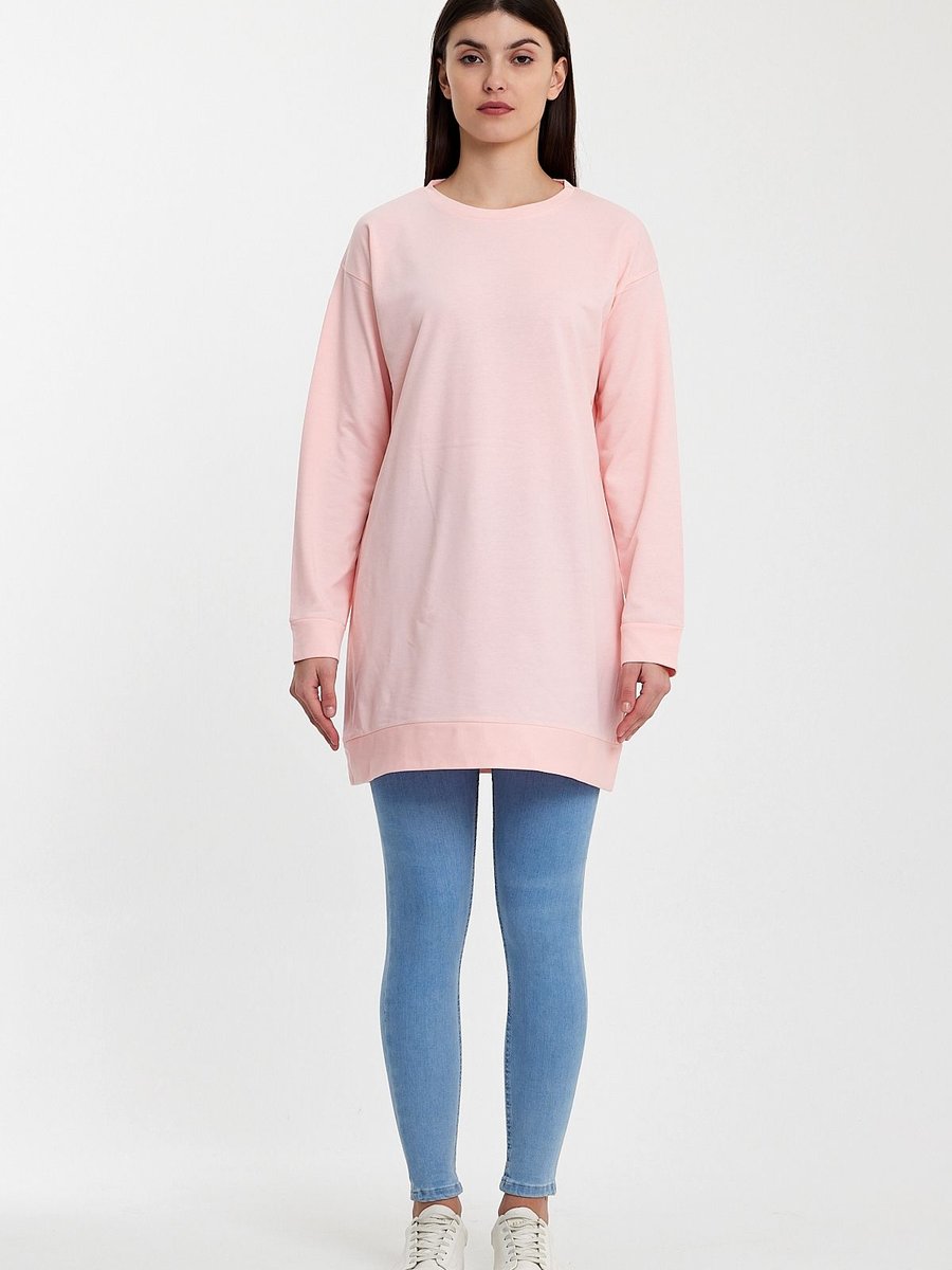 Gippe Collection Krem Bisiklet Yaka Basic Örme Sweatshirt