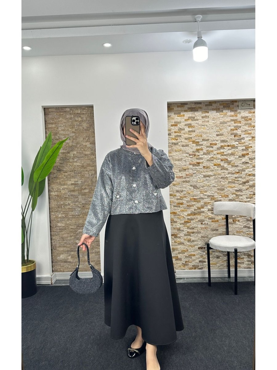 Bmk Boutique Oversize Payetli Ceket