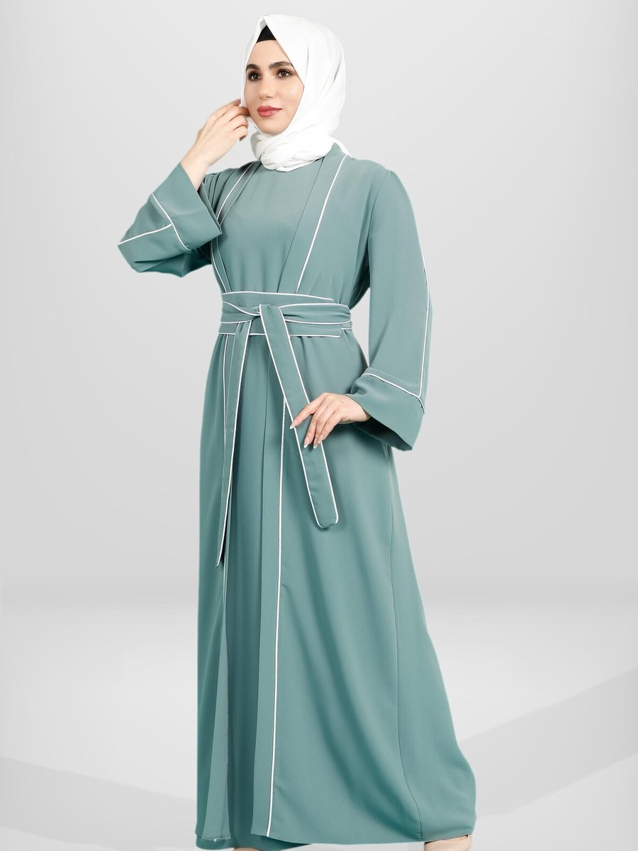 Beyza Mint Yeşil Abaya Takım