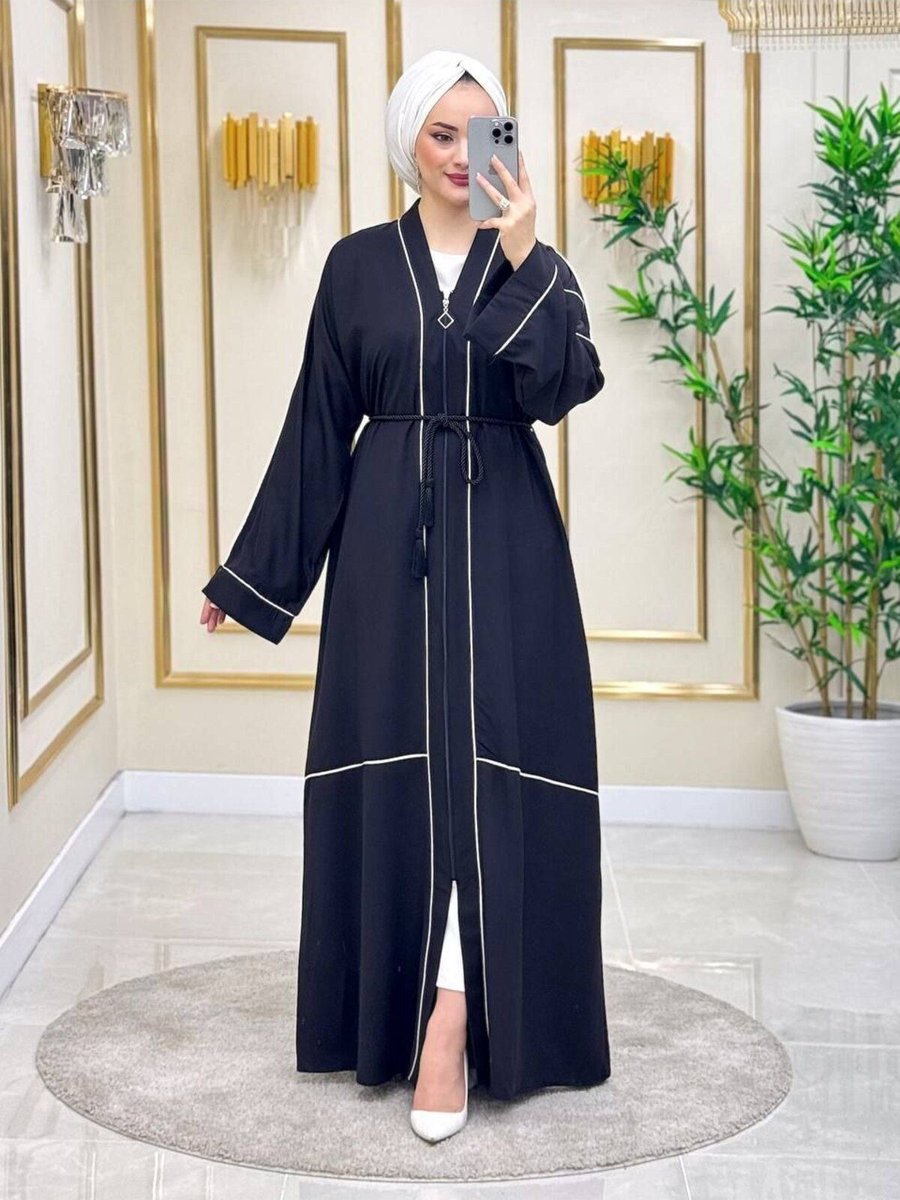 963 Tarz Fermuarlı Abaya