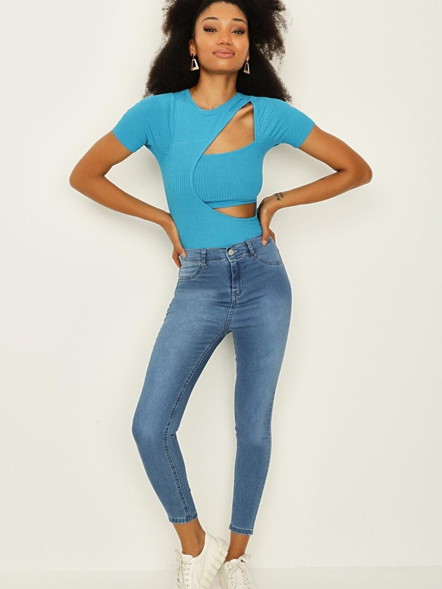 Select Moda Blue Yüksek Bel Skinny Pantolon