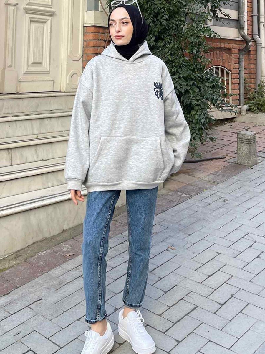 Lamelif Warmvibes Baskılı Sweatshirt