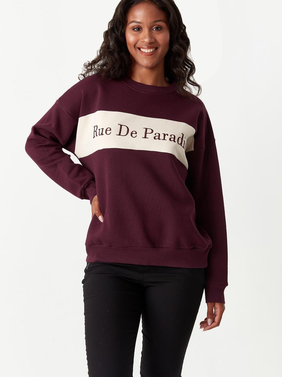 Select Moda Bordo Baskılı Sweatshirt