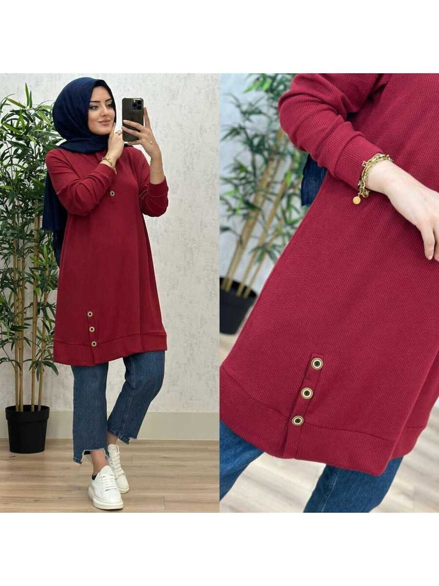 Azzebutik Aysu Tunik K40 Bordo