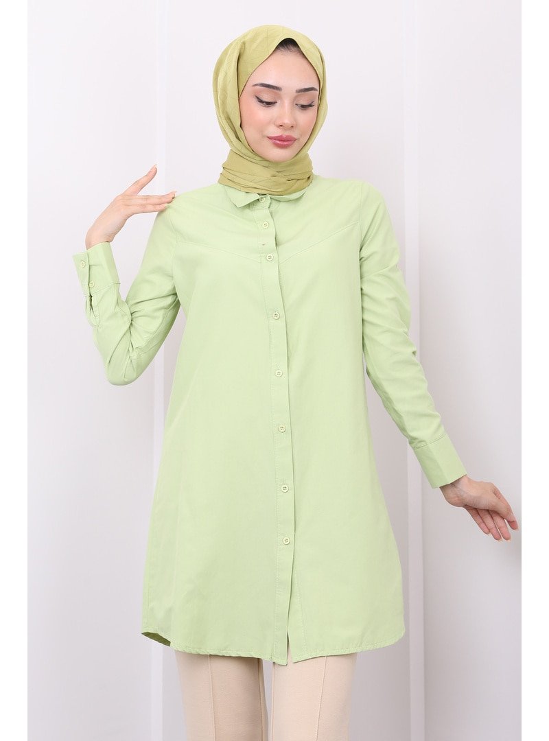 İmaj Butik Mint Düğmeli Poplin Tunik