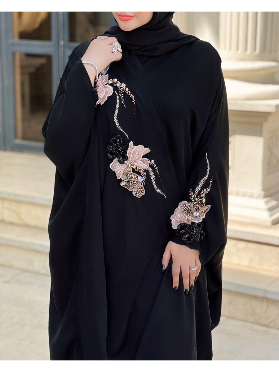 Rüya Gül Butik Pembe Zambak Detaylı Abaya