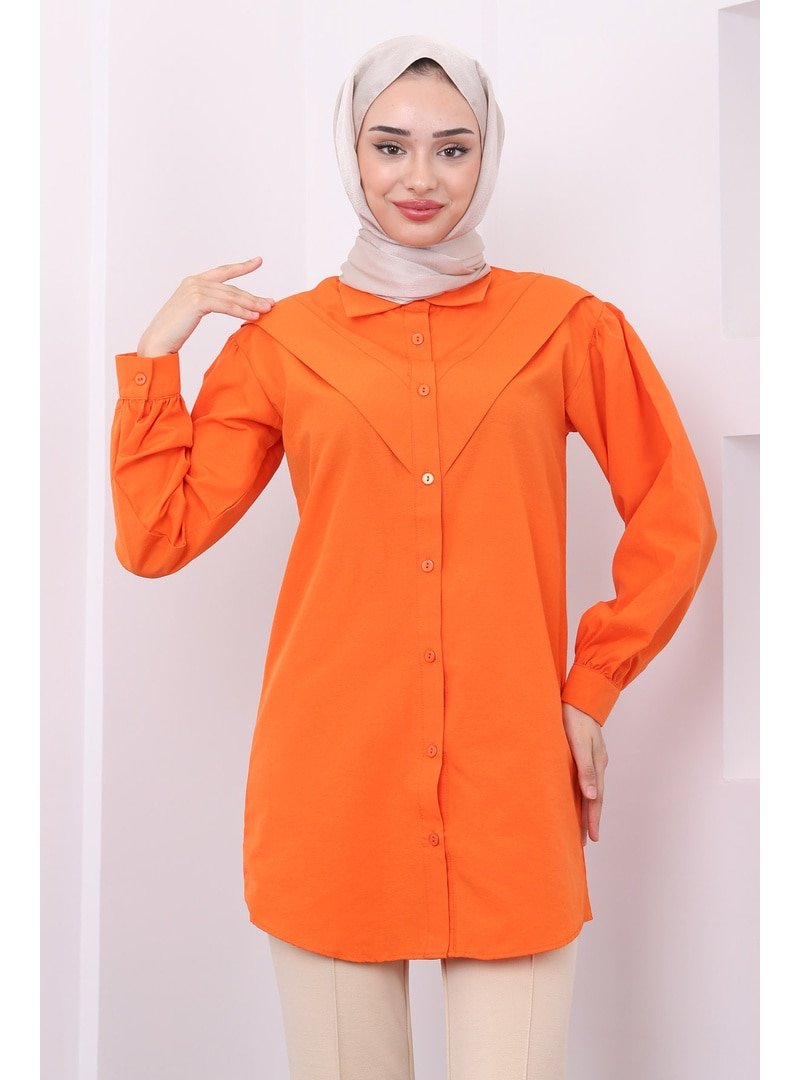 İmaj Butik Orange Ön Katlı Tunik