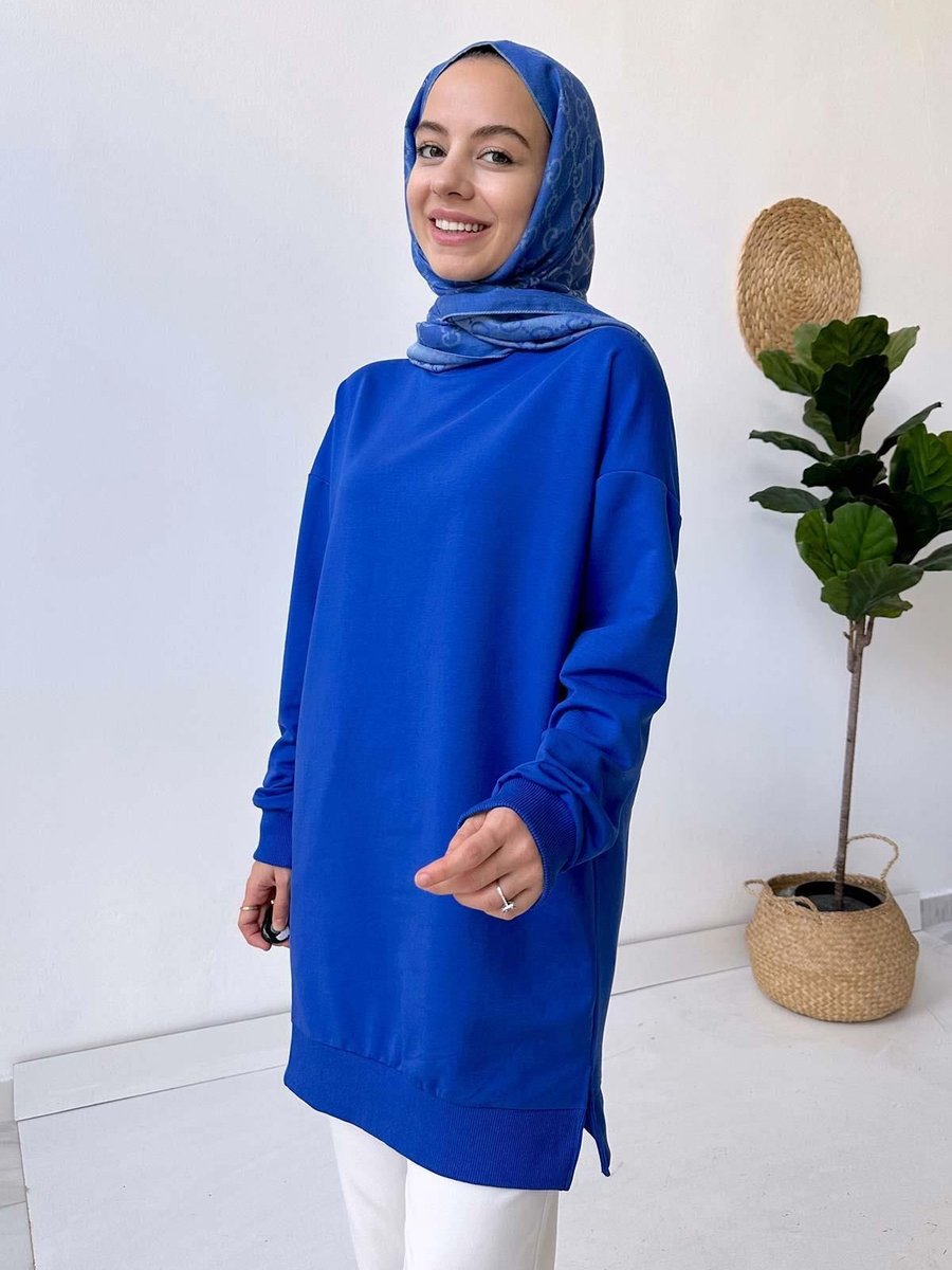 Ka Hijab Basic Sweatshirt Saks Mavi