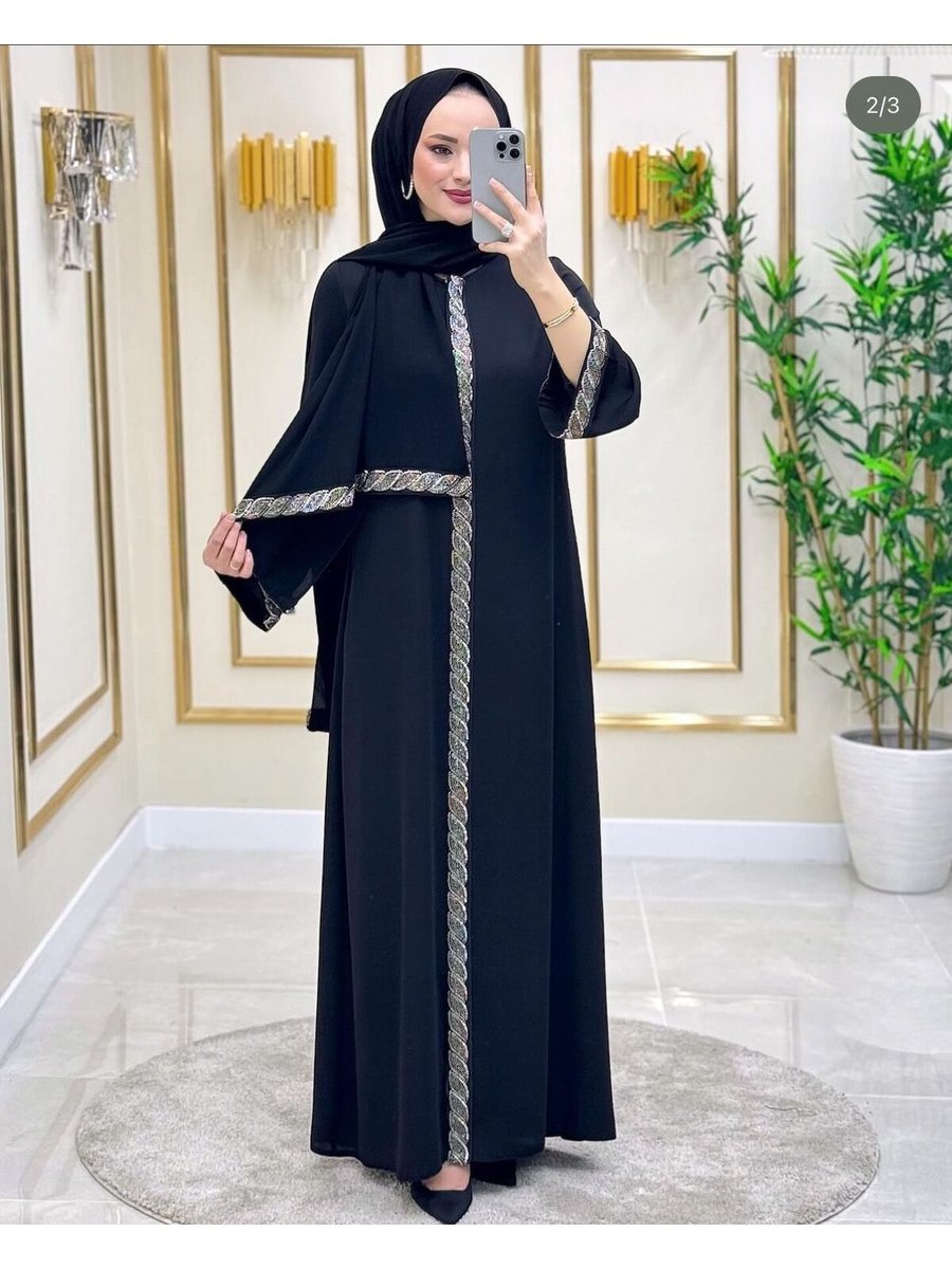 Elif Artar Sultan Taşlı Abaya Takım