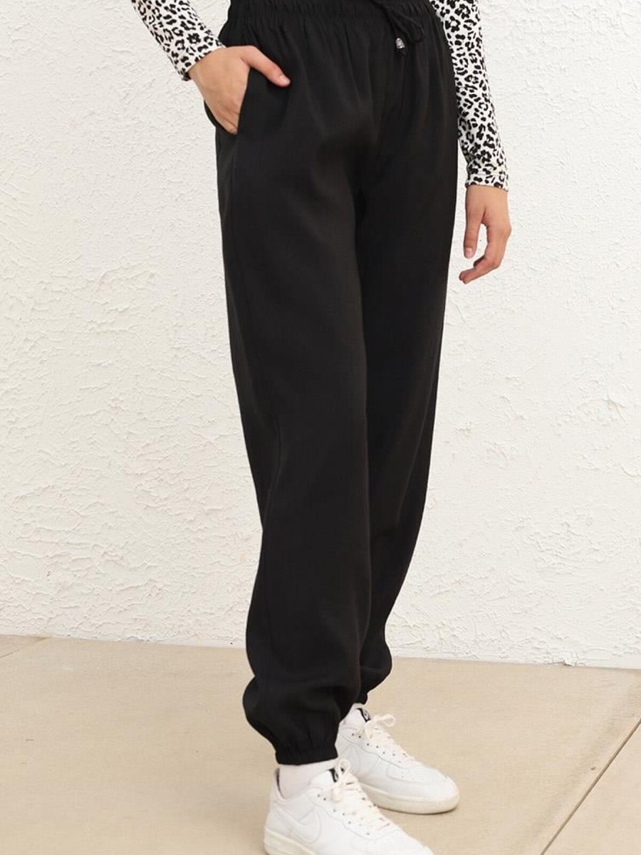 Layda Moda Siyah Cepli Jogger Pantolon