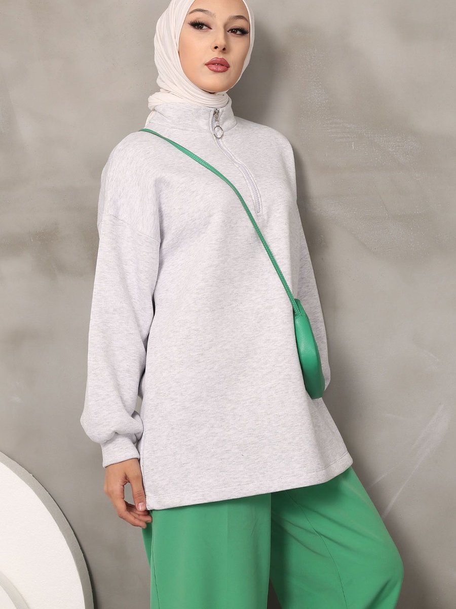 İmajbutik Gri Üç İplik Şardonlu Sweatshirt