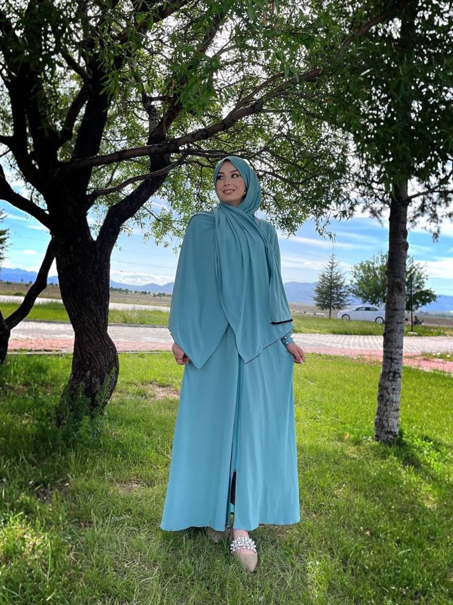 Sayra Shawl Mint Şallı Ferace