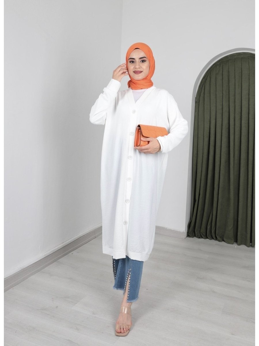 By Hacer Ayaydın Fashion Aerobin Ara Boy Basic Tunik/ Yazlık Hırka