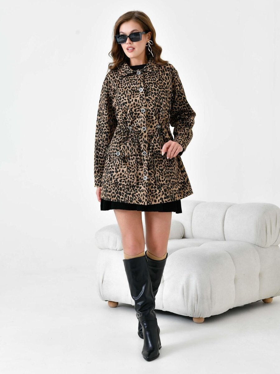 Ftz Women Leopar Desen Kap Leopar